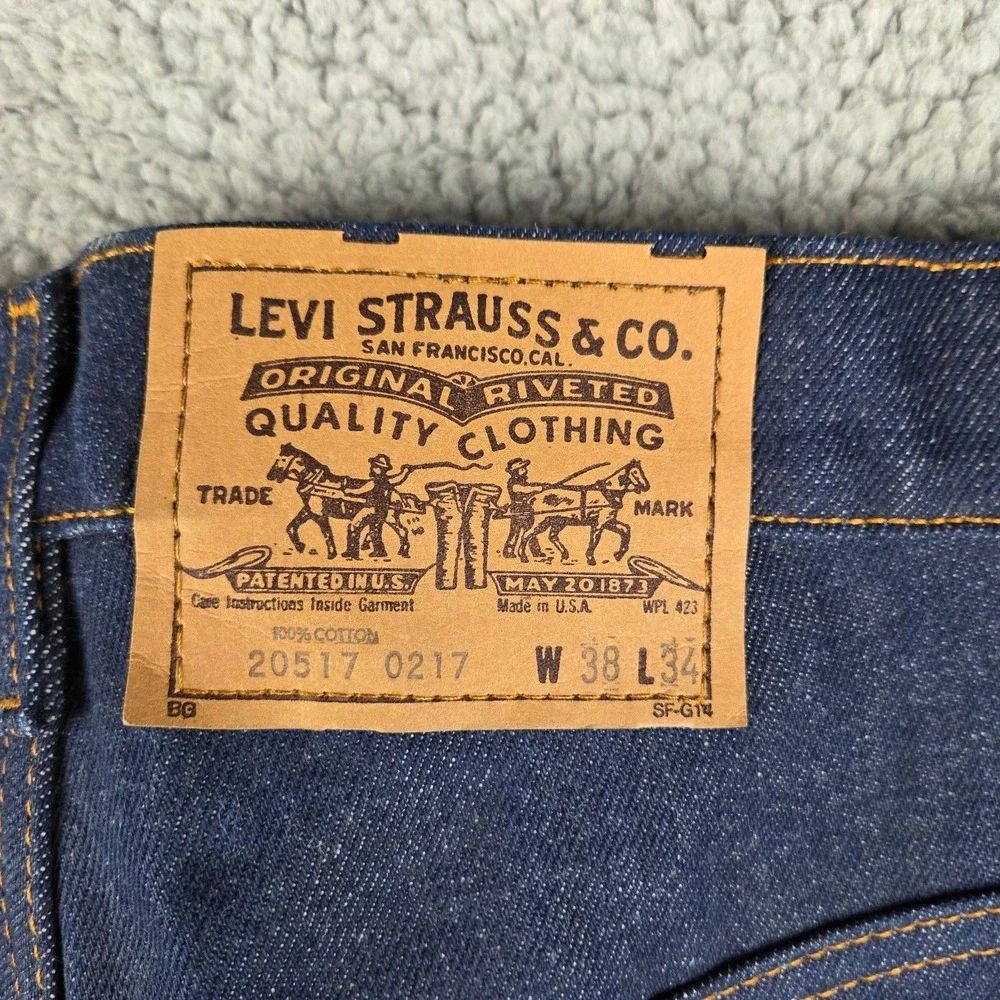 Vintage Levis 517 Jeans Mens 38x34 (37x33) Blue Orange Tab Bootcut‎ USA 80s
